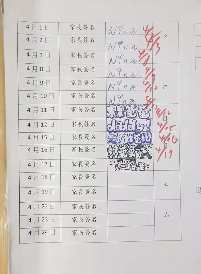 老師問聯絡簿「為什麽都是印章?」女兒無奈回:爸爸畫的...本人秀出「更狂作品」網友推爆