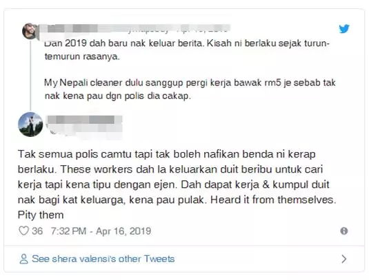 大馬外勞每次只敢帶RM5出門,「遇上員警賺「Kopi錢最少RM100!」