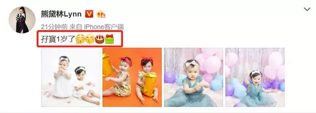 熊黛林曬雙胞胎一周歲萌照,疑暗諷郭富城三年抱兩都生女兒!