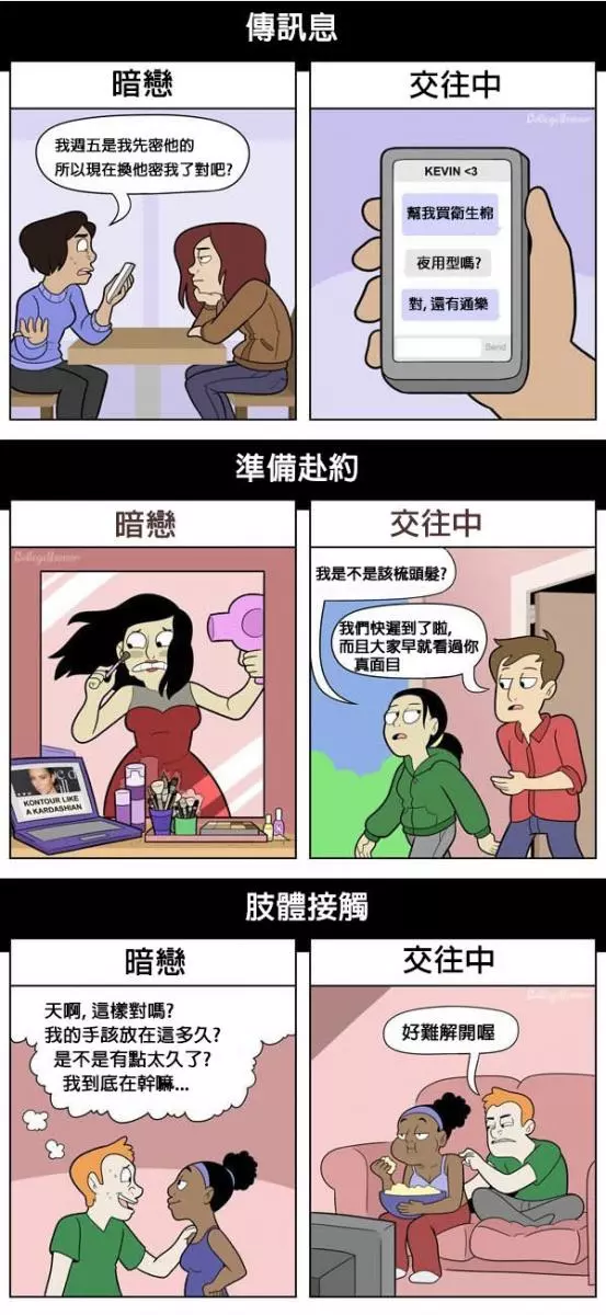 5個有真心暗戀過人的人才能看懂的「感觸很深逗趣漫畫」。