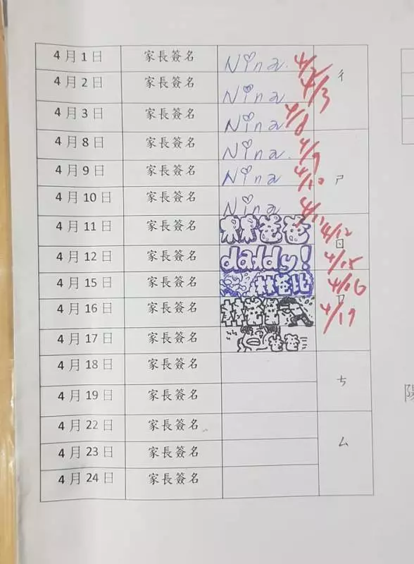 老師問聯絡簿「為什麽都是印章?」女兒無奈回:爸爸畫的...本人秀出「更狂作品」網友推爆