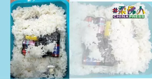 男子帶飯盒過關卡 白飯內竟藏電子菸配件