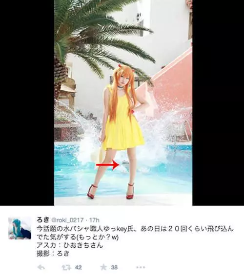 原來這個泳裝Cos美照的幕後,是一個大叔反復飛撲20多次