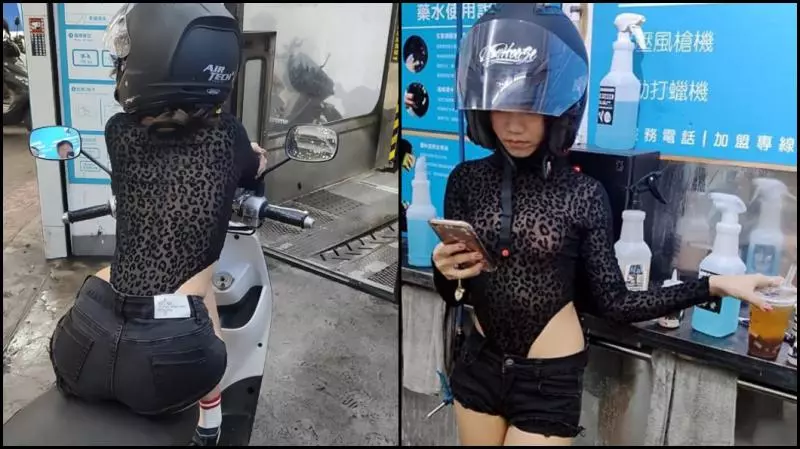 洗車驚見豹紋妹辣露「葫蘆腰」 轉正面網友暴動了