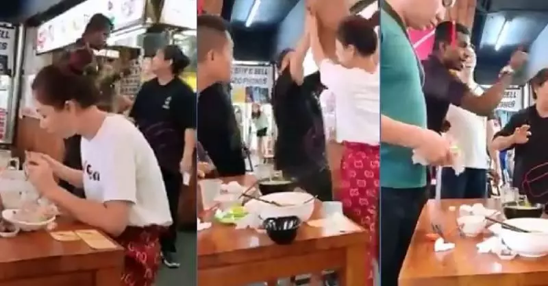哥翻食客桌子【女漢子硬剛壯漢】網民紛紛大力讚賞女子 [內附視頻]