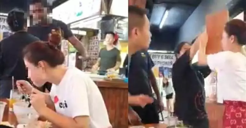 印度男子生事【亂翻桌】,打翻淡定姐食物,後果可不得了!