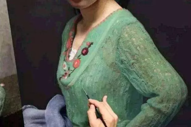 一幅少女畫拍出6000萬天價?放大百倍觀看,這衣服是怎麼畫上的!
