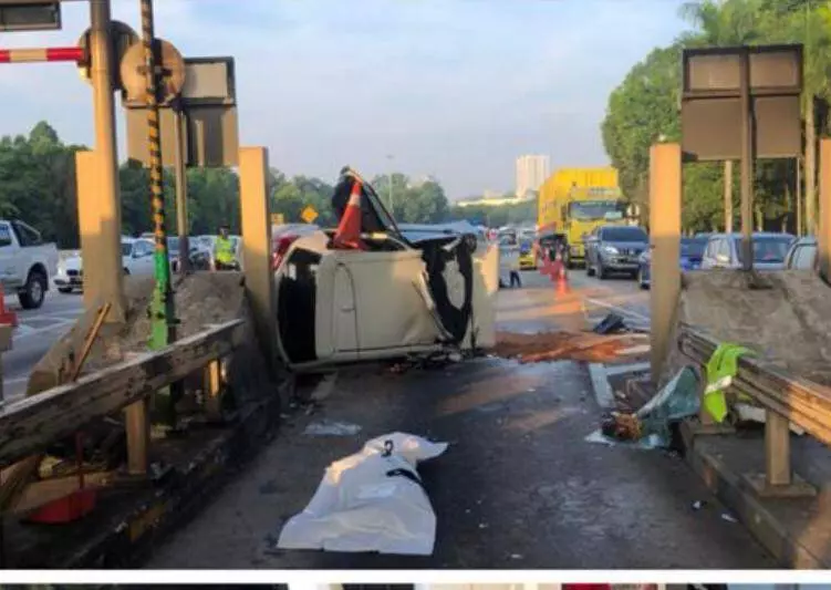 轎車失控撞收費站 華裔情侶1死1重傷