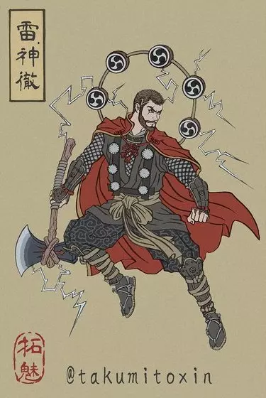 復仇者in「浮世繪風格」很可以! 鋼鐵人化身戰國武士無違和