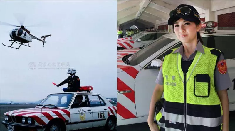 女警懷舊制服秀美腿 「窄褲裙+鋼盔」網友暴動了