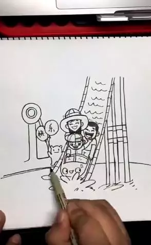 白紙大地上只寥寥幾個簡單文字!創意創作家秒筆生輝,沒幾秒功夫變出「超溫馨」意境圖畫!