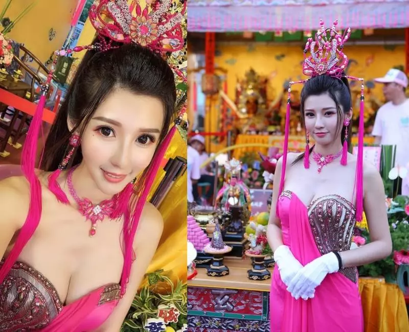 高雄廟宇祭典驚見「仙女級禮生」!絕美五官+犯規身材 信徒傻住盯著看