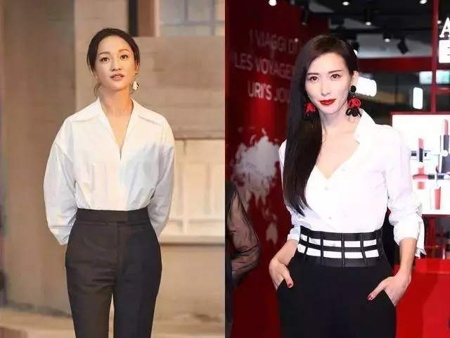 周迅43歲,林志玲43歲,兩人同穿白襯衫,終於知道了氣質的重要性