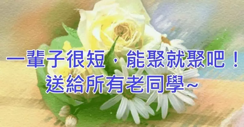 致所有老同學:一輩子真的很短,趁我們能聚就聚吧!這些話我想親自跟你說