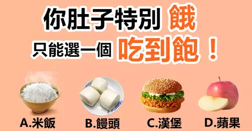 【心理學測驗】從圖中選擇一種食物「你只能吃它」吃到飽,一秒測出你「最真實的性格」!