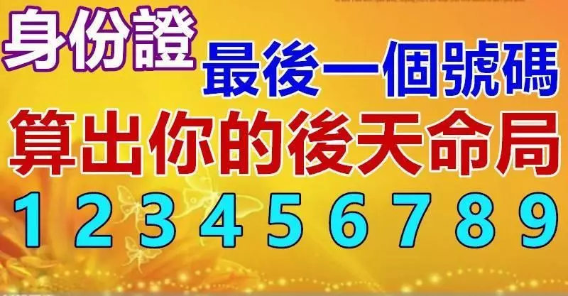 身份證最後一個號碼,算出你的後天命局!請選點你的身份證最後一碼(真的準!)