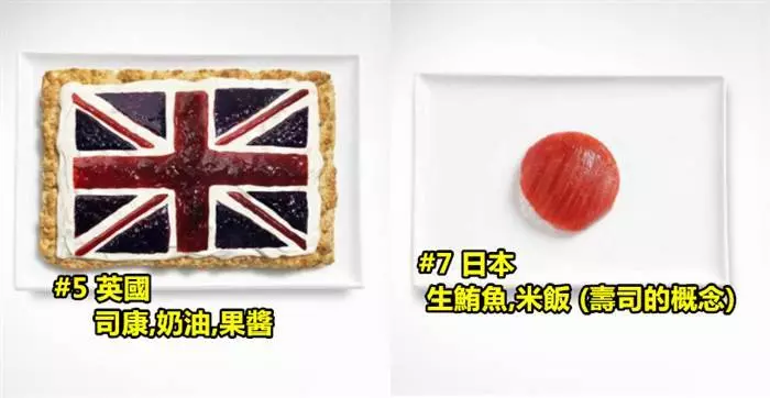 18個用當地食物所做成的國旗,而且全都是色香俱全的食物哦