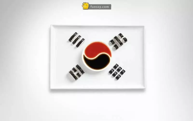 18個用當地食物所做成的國旗,而且全都是色香俱全的食物哦