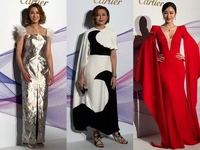 36歲徐子淇穿亮面長裙被37歲秦嵐一襲紅色長裙碾壓, 不止差一點