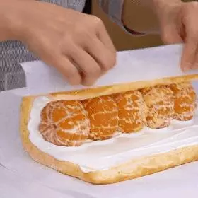 日本超火的爆汁橘子蛋糕卷 將整個橘子卷進蛋糕 切開美炸天!