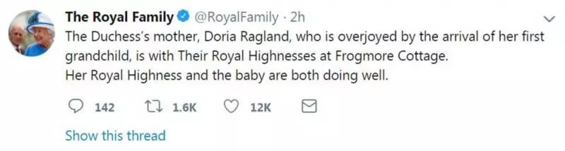 梅根王妃第一個孩子出世!是個小王子!女王興奮得連發4條推文,哈里二叔第一個送祝福