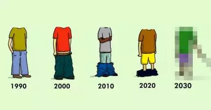 17張時代變遷的爆笑中肯差異圖,2030年的褲子該怎麼穿才時尚?!