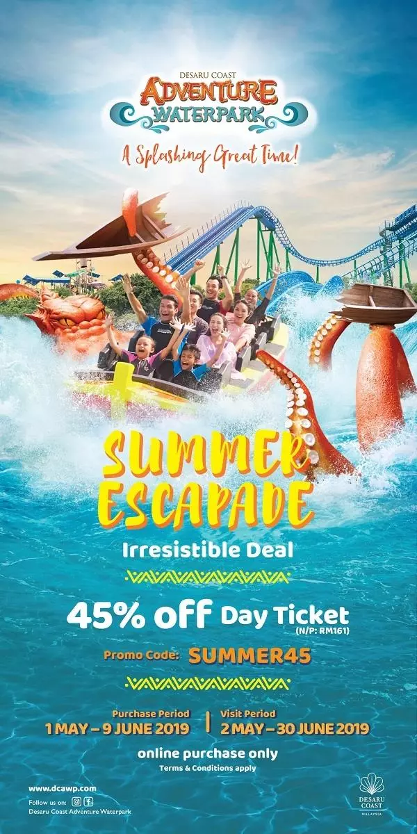 Desaru 水上樂園特別優惠!入門票折扣高達45%!快點和家人朋友一起去玩水吧!