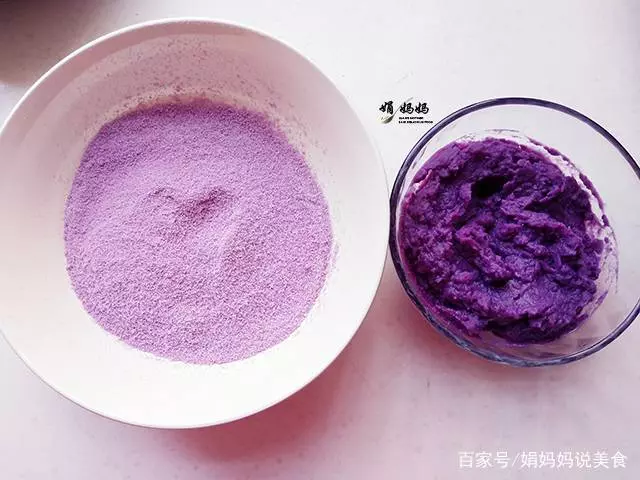 紫薯最近火了,加點米粉這樣做甜品,鬆散香甜,兒子說太好吃了