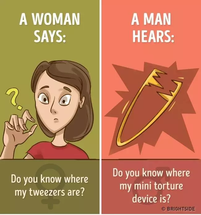 9點「女人說的vs男人聽到的」爆笑差異。