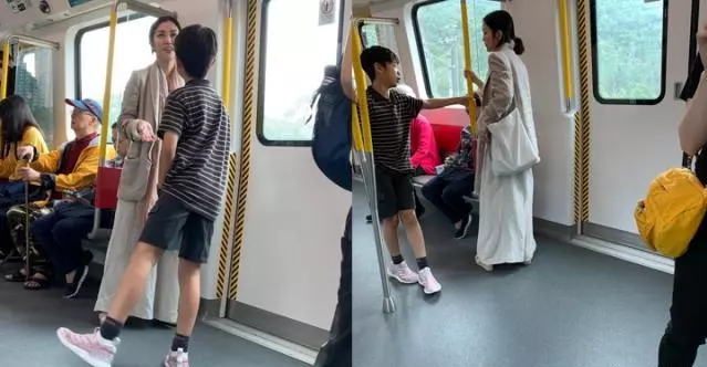 謝安琪親自接兒子放學,不開車卻搭地鐵,11歲兒子這一動作被大讚!