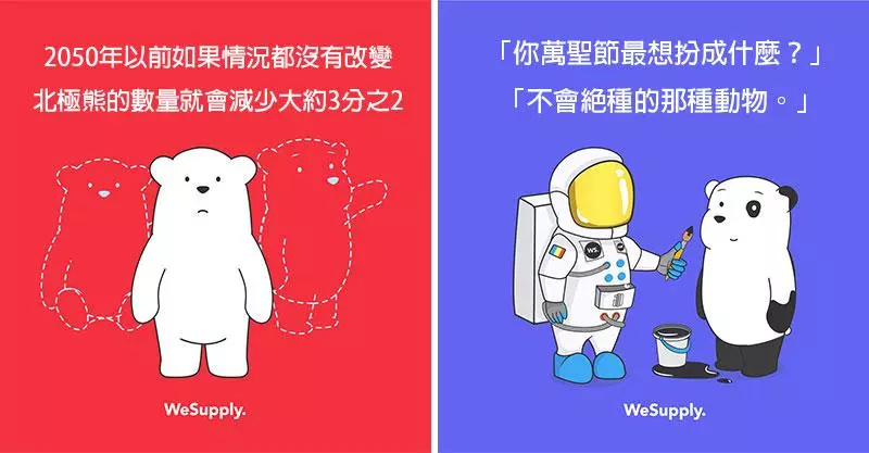 18張「揭露地球破壞秘密」的北極熊宣導海報 北極熊「只剩空氣」都是人類害的