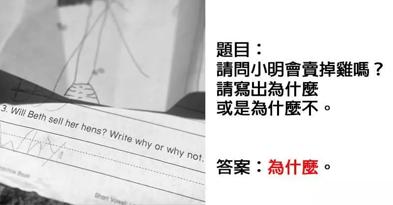 15張孩子作業的「爆笑神回覆」老師只能哭著給滿分 網笑翻:絕對是天才!