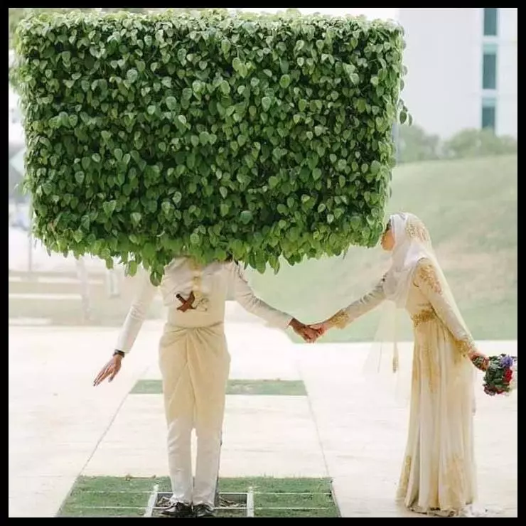 《神經病》「」巫裔「」新人(婚紗照)讓人笑不停 「女鬼搶新郎」「無敵大綠帽」最經典!
