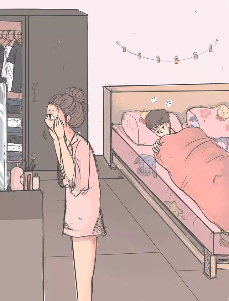 太暖了!她創作「男生VS女生起床差異」漫畫 最後一幕超有共鳴:戀愛過才會懂❤