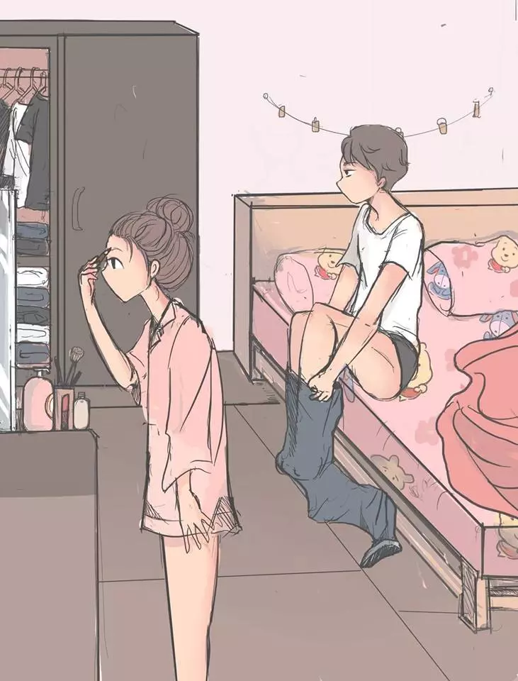 太暖了!她創作「男生VS女生起床差異」漫畫 最後一幕超有共鳴:戀愛過才會懂❤