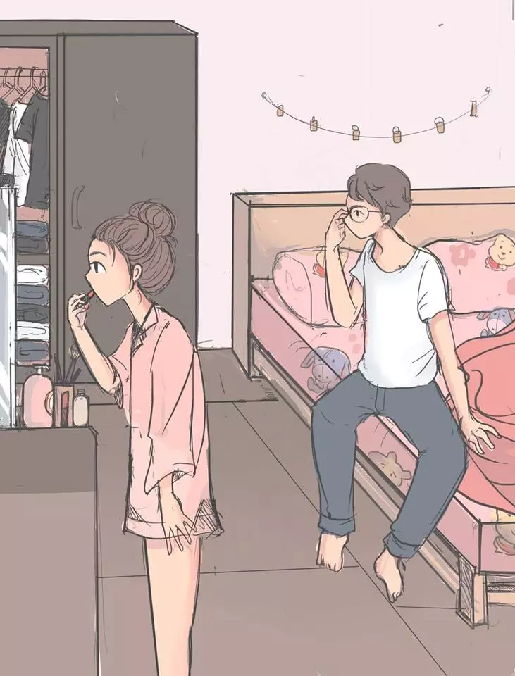 太暖了!她創作「男生VS女生起床差異」漫畫 最後一幕超有共鳴:戀愛過才會懂❤