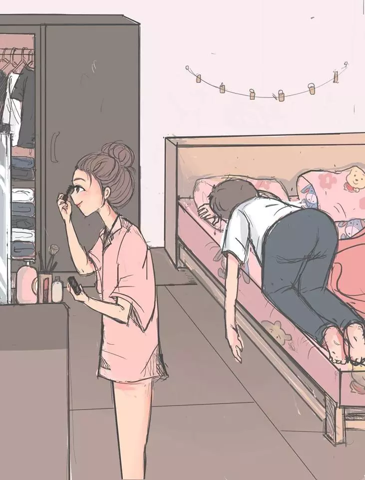 太暖了!她創作「男生VS女生起床差異」漫畫 最後一幕超有共鳴:戀愛過才會懂❤