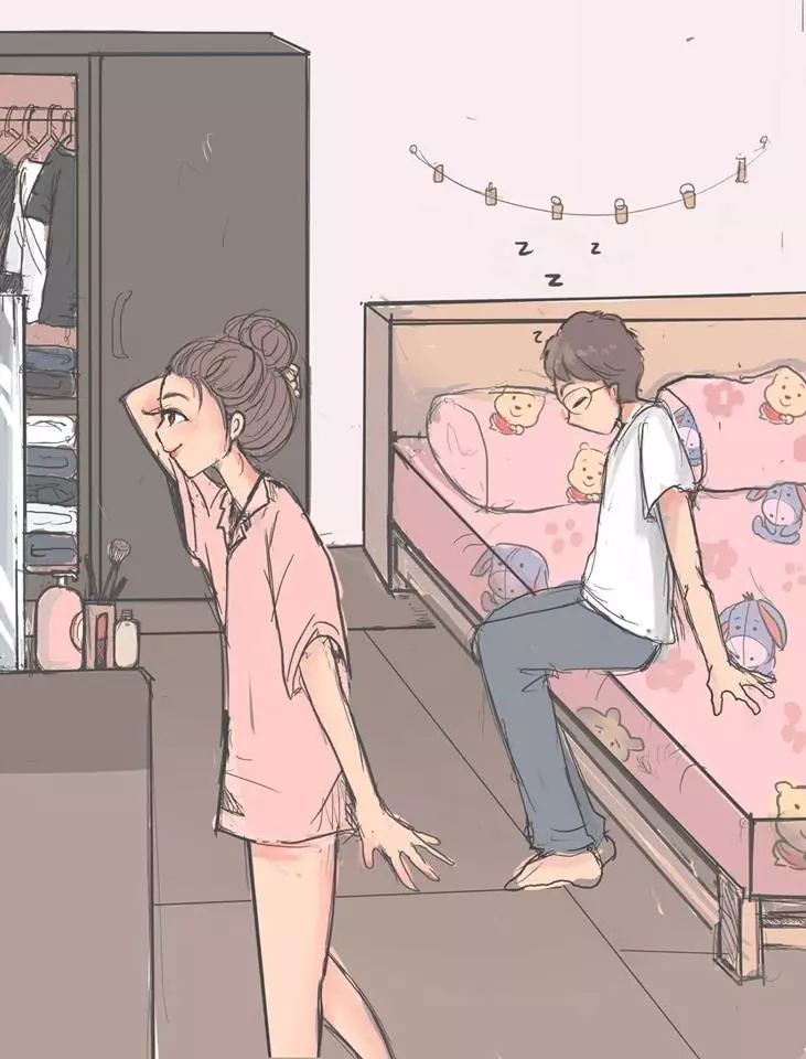 太暖了!她創作「男生VS女生起床差異」漫畫 最後一幕超有共鳴:戀愛過才會懂❤