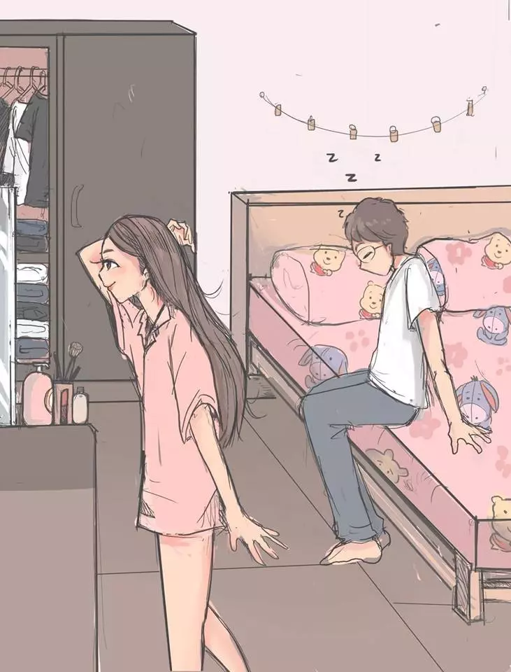 太暖了!她創作「男生VS女生起床差異」漫畫 最後一幕超有共鳴:戀愛過才會懂❤