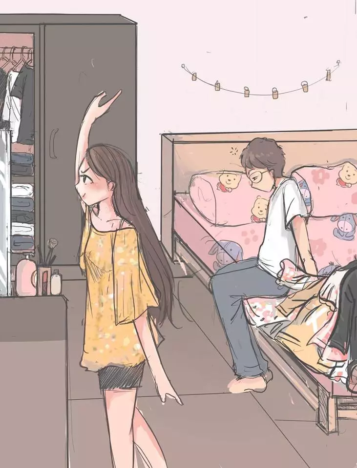 太暖了!她創作「男生VS女生起床差異」漫畫 最後一幕超有共鳴:戀愛過才會懂❤