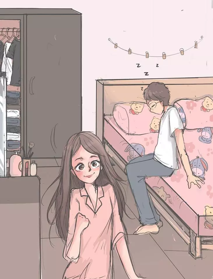 太暖了!她創作「男生VS女生起床差異」漫畫 最後一幕超有共鳴:戀愛過才會懂❤
