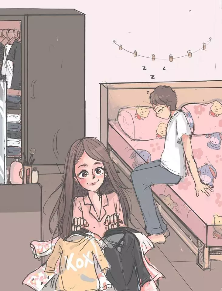 太暖了!她創作「男生VS女生起床差異」漫畫 最後一幕超有共鳴:戀愛過才會懂❤