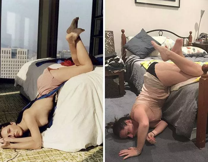 她看不下去「超欠揍神模仿」各大名模拍照的樣子!#8 孩子們都嚇哭了。(24張)