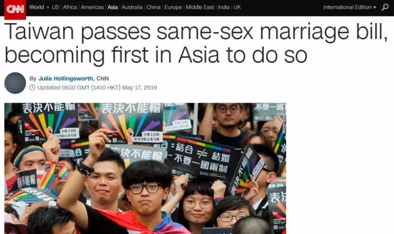 亞洲第一!台灣通過「同婚專法」橫掃外媒版面 場外4萬民眾「最感動一幕上演」:等這天好久了