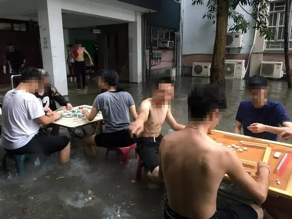 下暴雨輔大淹水!學生坐充氣船「嗨玩急流泛舟」 集體比YA「再打卡六福村」網笑:門票半年5萬