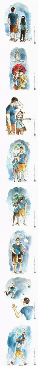 20張情侶插畫證明「另一半越欠揍你反而越愛」 最萌身高差還是留在夢裡就好!