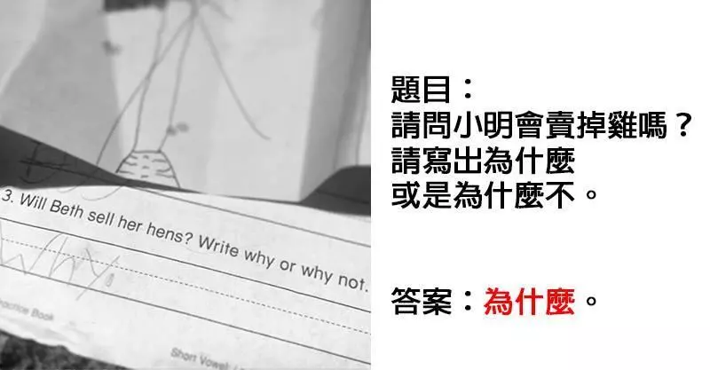 15張孩子遇到不會的題目不只每一題都寫滿滿,還寫到老師明明知道答案是錯的,還是只能給他滿分啊!