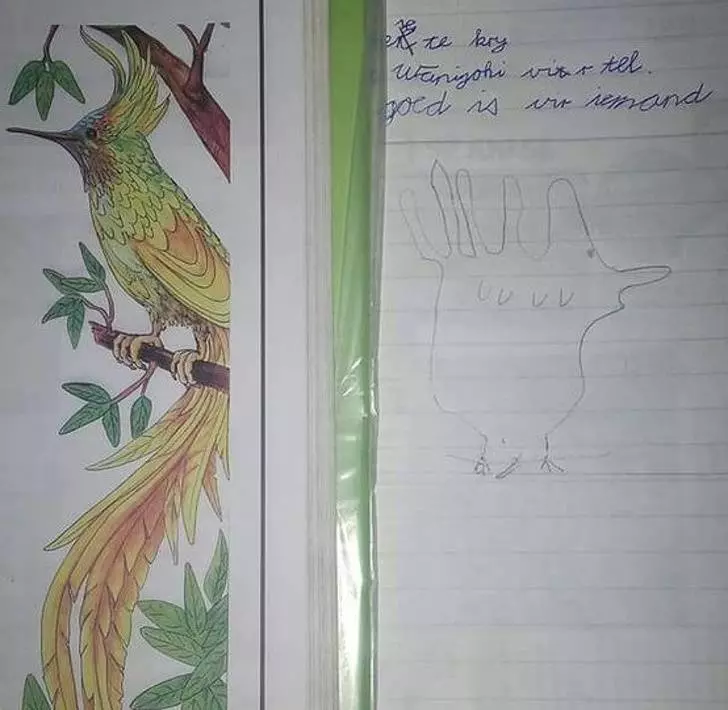 15張孩子遇到不會的題目不只每一題都寫滿滿,還寫到老師明明知道答案是錯的,還是只能給他滿分啊!