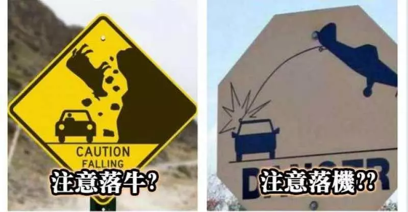 「注意落石...不對..是注意落牛」你想都想不到的奇葩指示牌