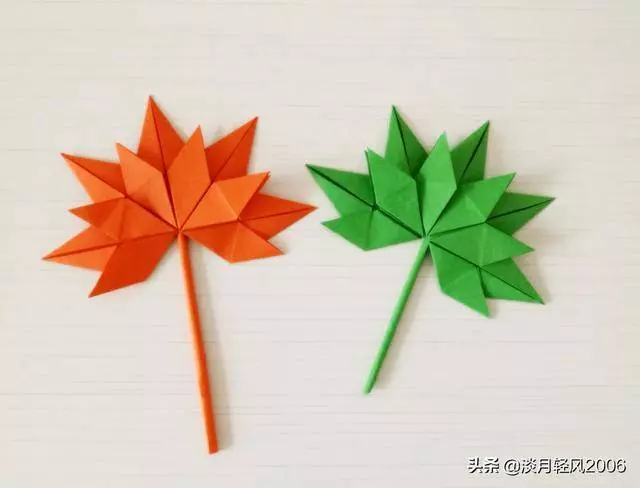 幼兒園手工,一張彩紙折出美麗的楓葉,簡單易學